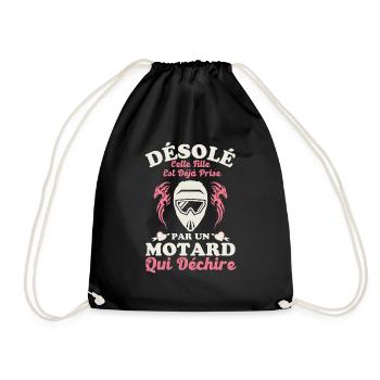 Amoureuse d un motard qui déchire 3 - Sac de sport léger - noir - Devant