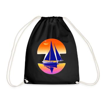 Segelboot Segeln Segelsport Segelschiff Segler - Turnbeutel - Schwarz - Vorne