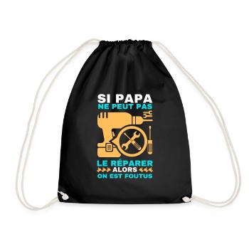 Papa réparateur 3 - Sac de sport léger - noir - Devant