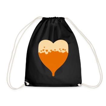 Heart filled with beer - Drawstring Bag - black - Front