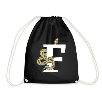 Letter f snake - Drawstring Bag - black - Front