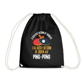 Jouer au ping pong - Sac de sport léger - noir - Devant