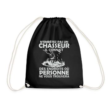 humour chasseur 2 - Sac de sport léger - noir - Devant