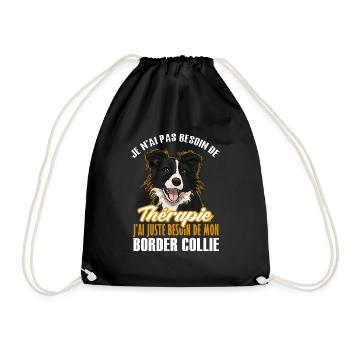 Pas besoin de thérapie juste mon border collie 1 - Sac de sport léger - noir - Devant