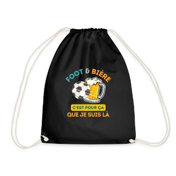Foot et bière match de foot - Sac de sport léger - noir - Devant