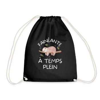 Paresseuse fainéante - Sac de sport léger - noir - Devant