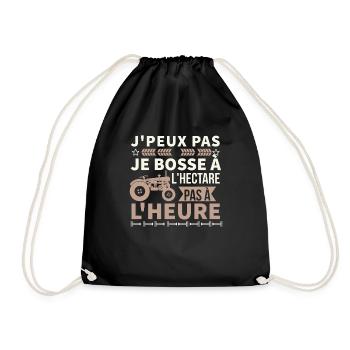 Agriculteur je bosse à l hectare pas à l heure - Sac de sport léger - noir - Devant
