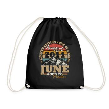 Juin 2011 Vintage Cadeau D’anniversaire 12 ans - Sac de sport léger - noir - Devant