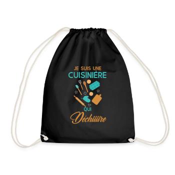 Cuisinière qui déchire - Sac de sport léger - noir - Devant