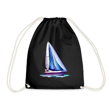 Sailing Sailing Sailing Sailing Ship Sailing Boat - Drawstring Bag - black - Front
