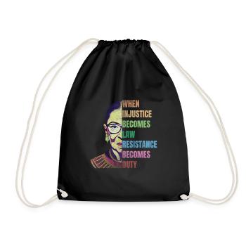 Feminist quotes RBG - Drawstring Bag - black - Front