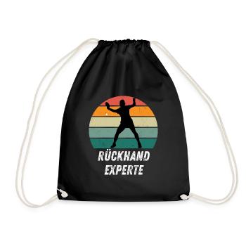 Rückhandexperte - Turnbeutel - Schwarz - Vorne