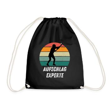 Tischtennisspieler - Turnbeutel - Schwarz - Vorne