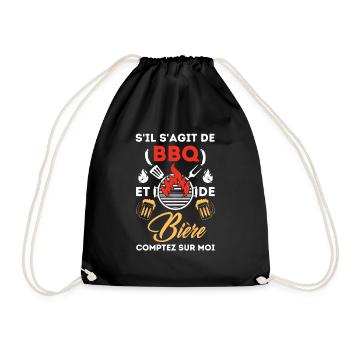 Barbecue et bière 2 - Sac de sport léger - noir - Devant