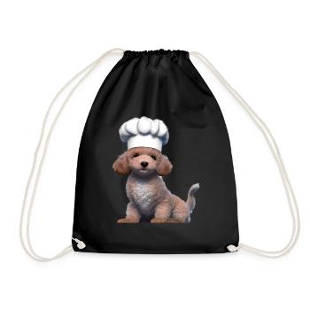 Poodle Puppy Dog Love Poodle Dog Owner Dog Puppy - Drawstring Bag - black - Front