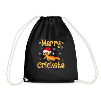 Drôle de joyeux grillons Reptile Lézard de Noël - Sac de sport léger - noir - Devant