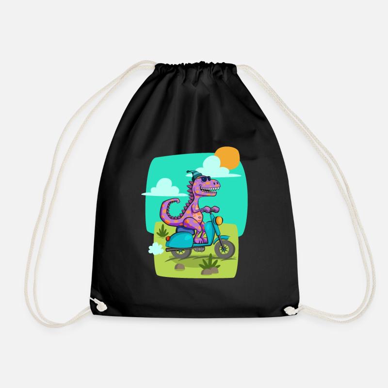 Dino Scooter Cool - Turnbeutel - Schwarz