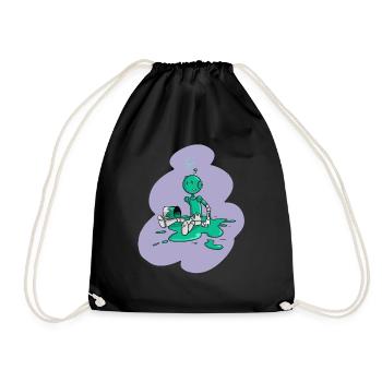Tirobot Pot de Peinture Vert sur Violet - Sac de sport léger - noir - Devant