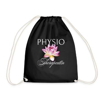 Physiotherapist, masseuse, massage, lotus flower - Drawstring Bag - black - Front