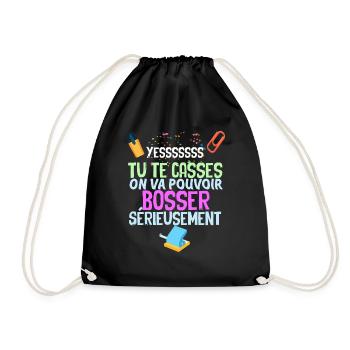 Yeeees Tu Te Casses Cadeau Départ Collègue - Sac de sport léger - noir - Devant