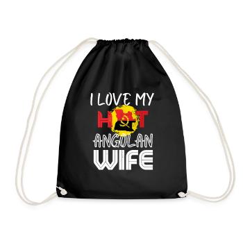 Funny I Love My Hot Angolan Wife Husband - Turnbeutel - Schwarz - Vorne