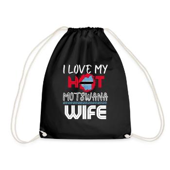 Funny I Love My Hot Motswana Wife Husband - Turnbeutel - Schwarz - Vorne
