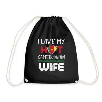 Funny I Love My Hot Cameroonian Wife Husband - Turnbeutel - Schwarz - Vorne