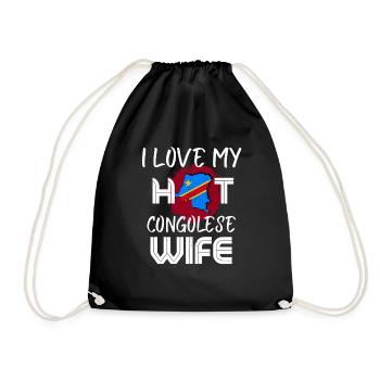Funny I Love My Hot Congolese Wife Husband - Turnbeutel - Schwarz - Vorne
