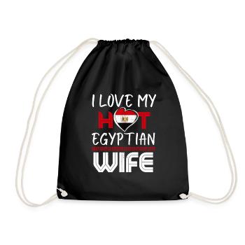 Funny I Love My Hot Egyptian Wife Husband - Turnbeutel - Schwarz - Vorne
