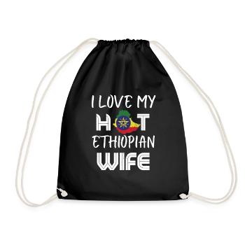 Funny I Love My Hot Ethiopian Wife Husband - Turnbeutel - Schwarz - Vorne