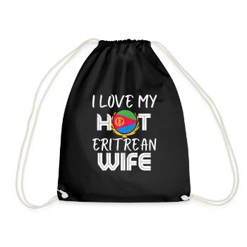 Funny I Love My Hot Eritrean Wife Husband - Turnbeutel - Schwarz - Vorne