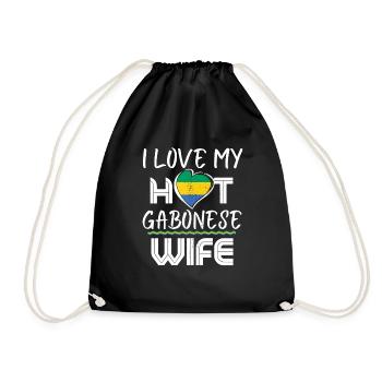 Funny I Love My Hot Gabonese Wife Husband - Turnbeutel - Schwarz - Vorne
