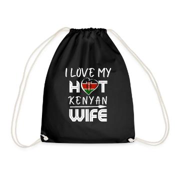 Funny I Love My Hot Kenyan Wife Husband - Turnbeutel - Schwarz - Vorne
