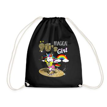 Licorne Magique Années 90 Vintage Skaters - Sac de sport léger - noir - Devant