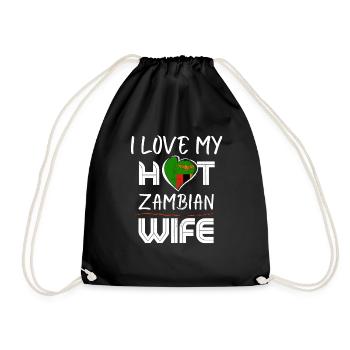 Funny I Love My Hot Zambian Wife Husband - Turnbeutel - Schwarz - Vorne