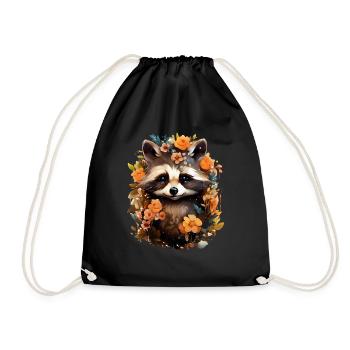 Raton laveur - Sac de sport léger - noir - Devant