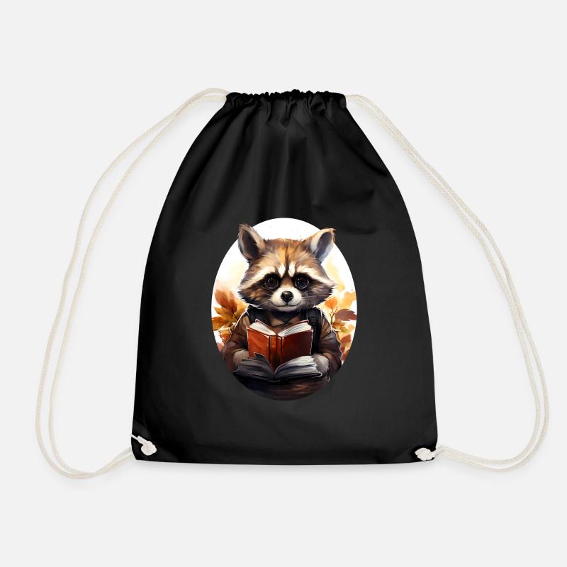 Waschbär - Turnbeutel - Schwarz