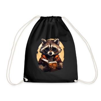 Raton laveur - Sac de sport léger - noir - Devant