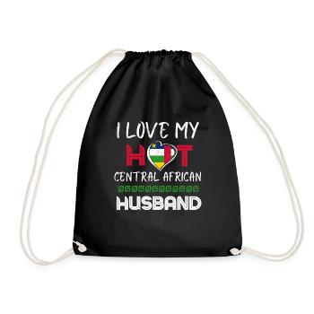 Funny Central African Husband - Drawstring Bag - black - Front