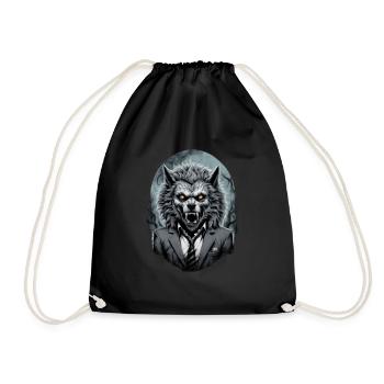 WEREWOLF in costume 2 - Drawstring Bag - black - Front