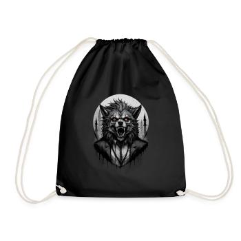 WEREWOLF in costume 5 - Drawstring Bag - black - Front
