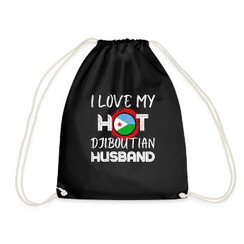 Funny Djiboutian Husband Proud Wife - Turnbeutel - Schwarz - Vorne
