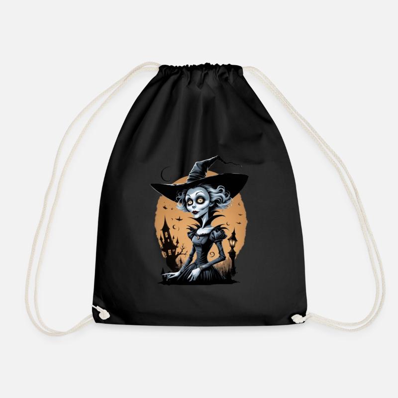 Classic Witch 5 - Drawstring Bag - black