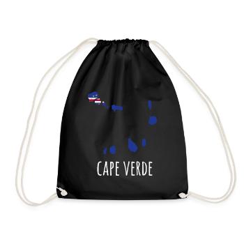 Kap Verde Flagge Cabo Verde Flagge - Turnbeutel - Schwarz - Vorne