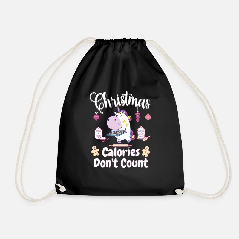 Süßes Christmas Unicorn Bakery Weihnachtsgeschenk - Turnbeutel - Schwarz