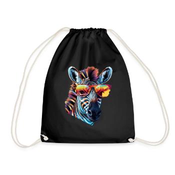 Zebra Sunglasses - Drawstring Bag - black - Front