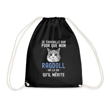 Chat mignon de race Ragdoll - Sac de sport léger - noir - Devant