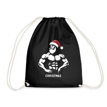 Fitness Noël | T-Shirt Muscles - Sac de sport léger - noir - Devant