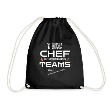 Lustiges Chef Vorgesetzter Abteilung Team Geschenk - Turnbeutel - Schwarz - Vorne