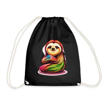 Kuscheliges Faultier - Turnbeutel - Schwarz - Vorne